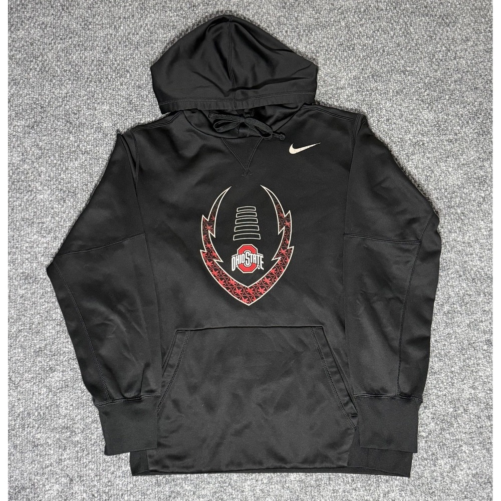 Nike Ohio State Buckeyes Hoodie OSU Football Therma-Fit Men's Size Medium Black